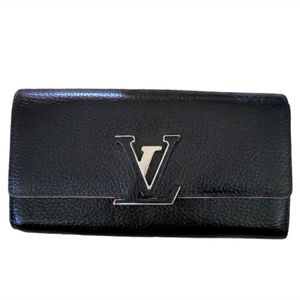 Louis Vuitton Bifold Long Wallet Taurillon Portefeuille Capucines with COA